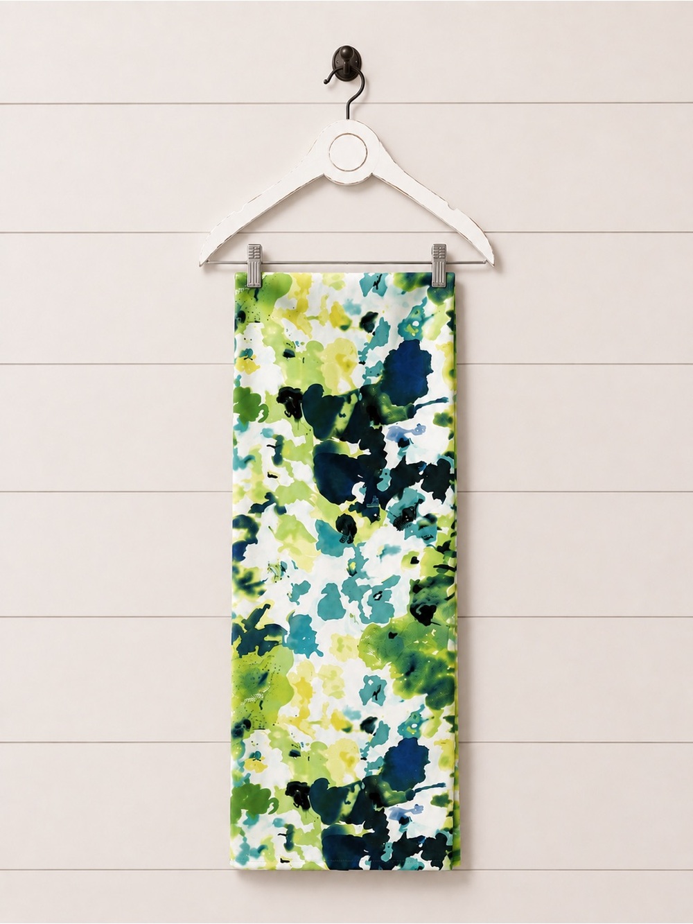 Abstract Watercolor Infinity Scarf in Blue and Green